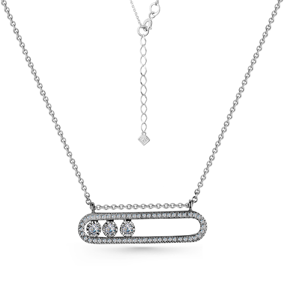 Ювелирное изделие - Колье из белого золота с бриллиантами в магазине Best-Gold 155014