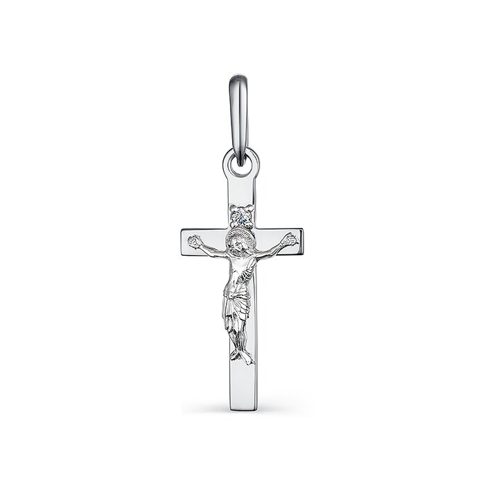 Подвеска из белого золота с бриллиантом