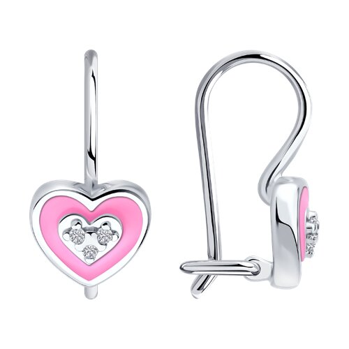 Ювелирное изделие - Серьги из серебра с фианитами и эмалью в магазине Best-Gold 152805