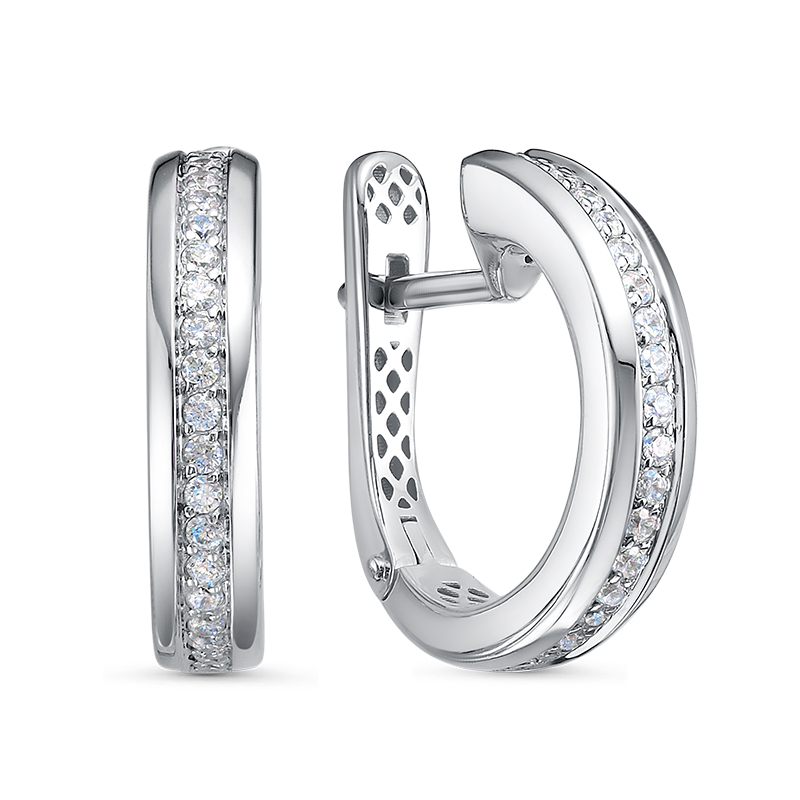 Ювелирное изделие - Серьги из серебра с фианитами в магазине Best-Gold 158549