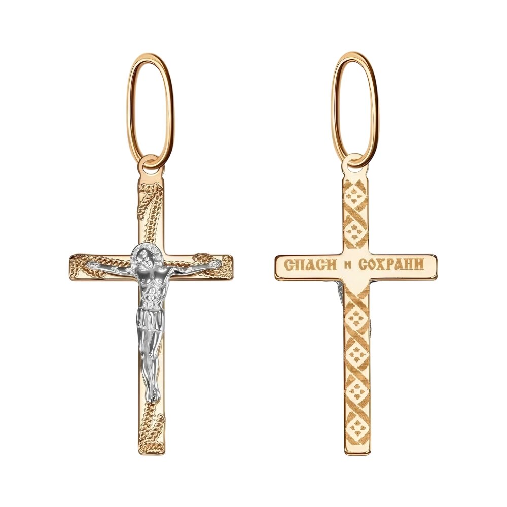 Ювелирное изделие - Крест из красного золота в магазине Best-Gold 097221