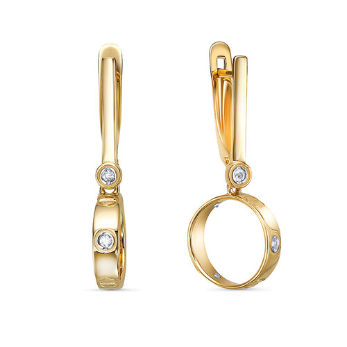 Ювелирное изделие - Серьги из жёлтого золота с фианитами в магазине Best-Gold 029916