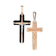 Ювелирное изделие - Крест из красного золота с агатом в магазине Best-Gold 125840
