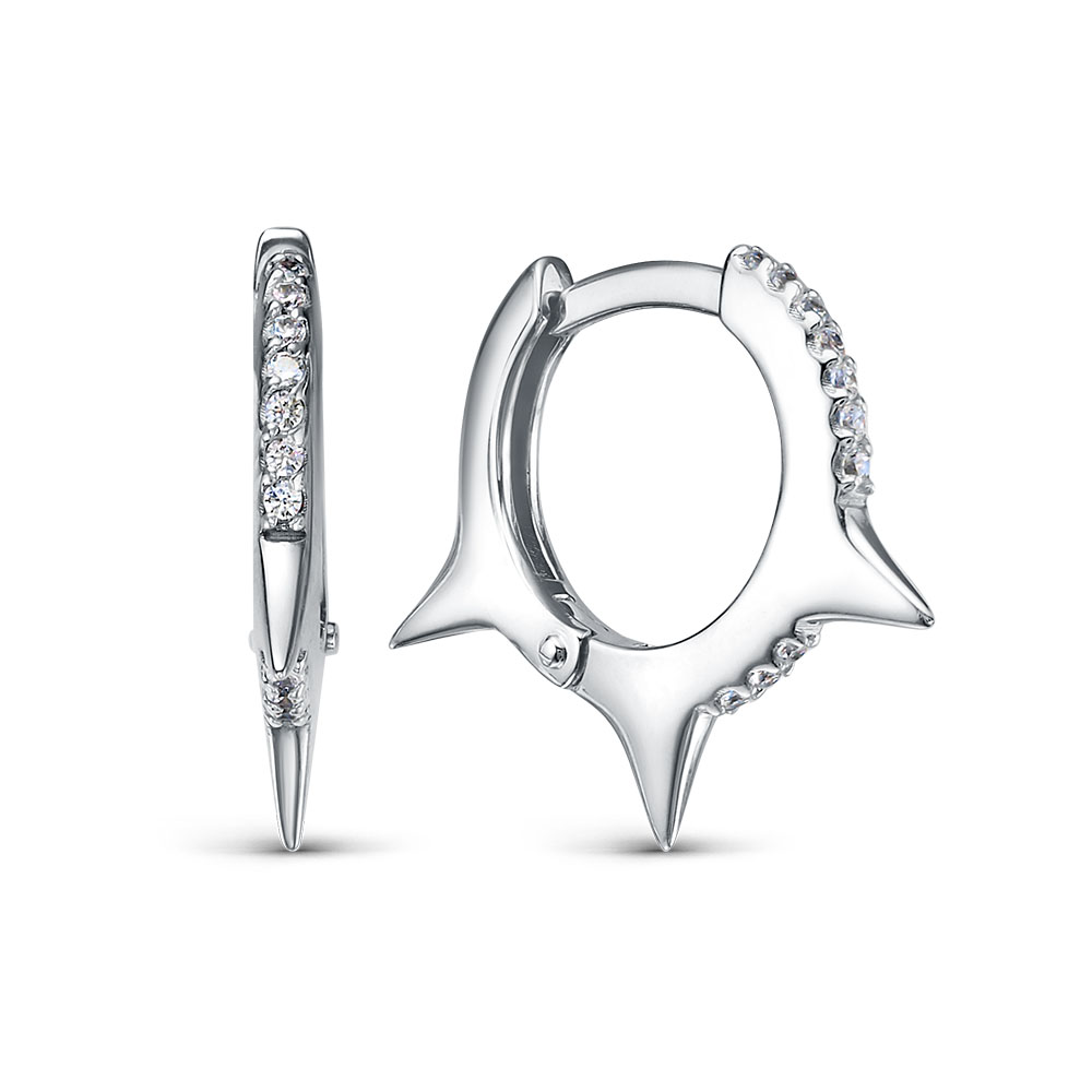 Серьги из серебра с фианитами