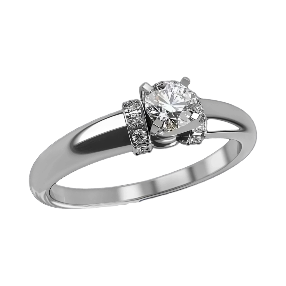 Ювелирное изделие - Кольцо помолвочное из белого золота с бриллиантами в магазине Best-Gold 035186