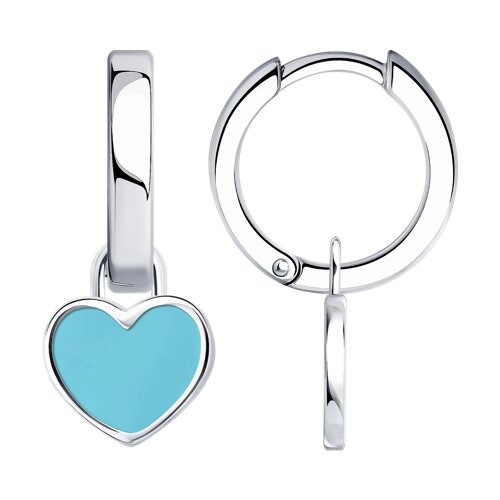 Ювелирное изделие - Серьги из серебра с эмалью в магазине Best-Gold 152807