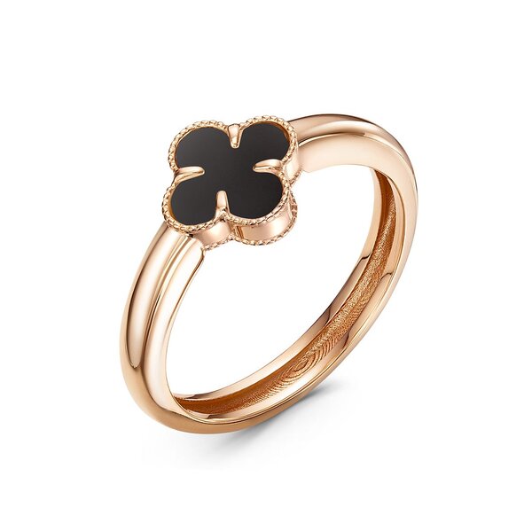 Ювелирное изделие - Кольцо из красного золота с ониксом в магазине Best-Gold 134924
