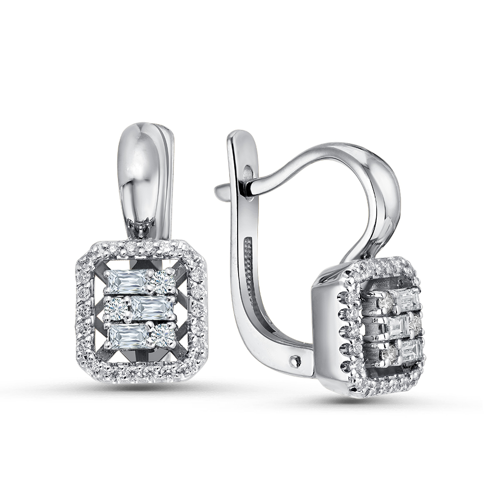 Серьги из белого золота с бриллиантами