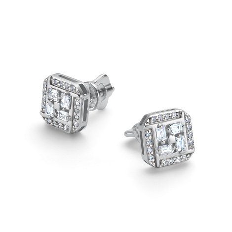 Серьги из белого золота с бриллиантами