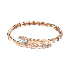 Ювелирное изделие - Браслет жёсткий из красного золота с фианитами в магазине Best-Gold 125949