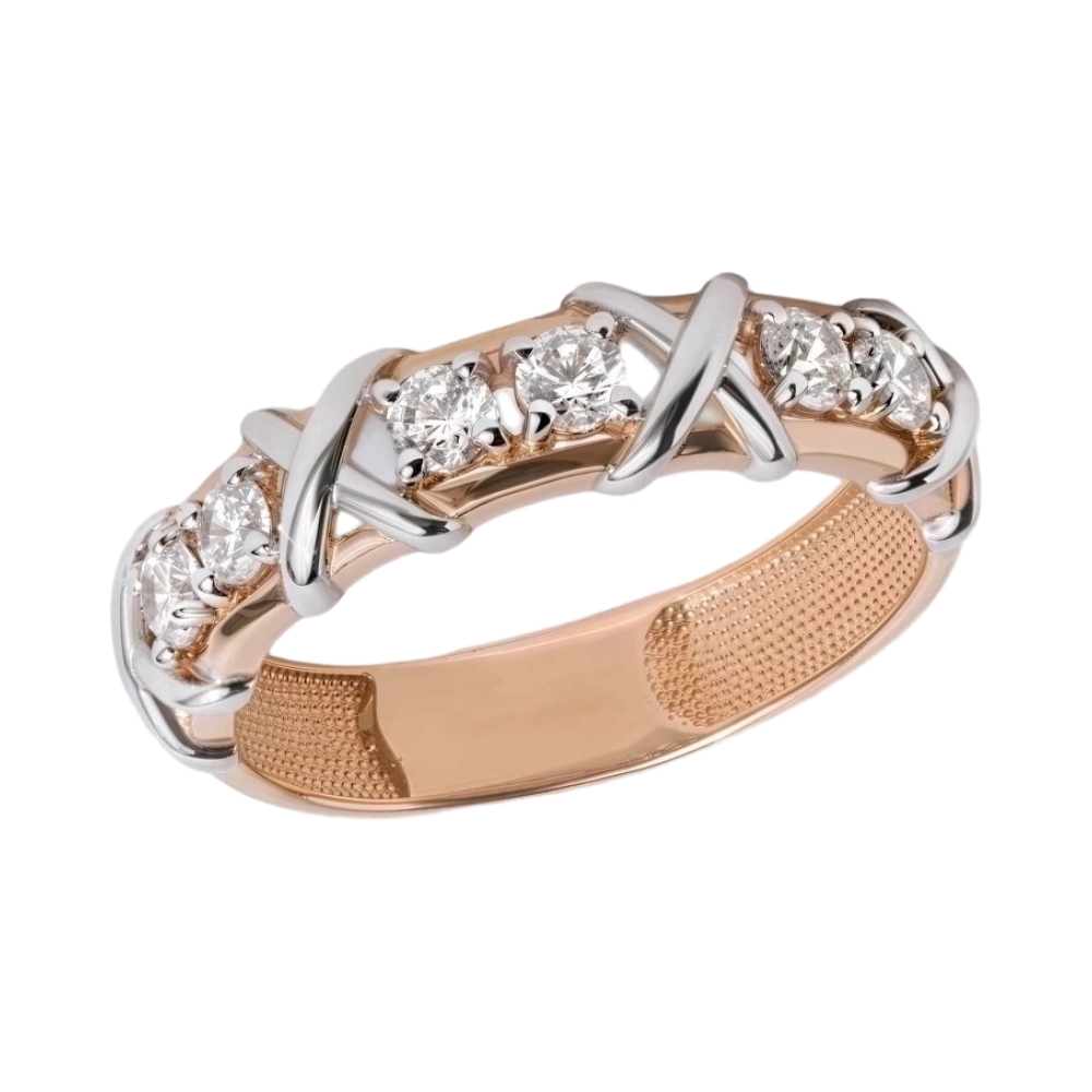 Ювелирное изделие - Кольцо из красного золота с фианитами в магазине Best-Gold 122115