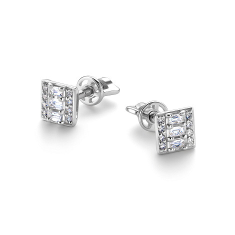 Серьги из белого золота с бриллиантами