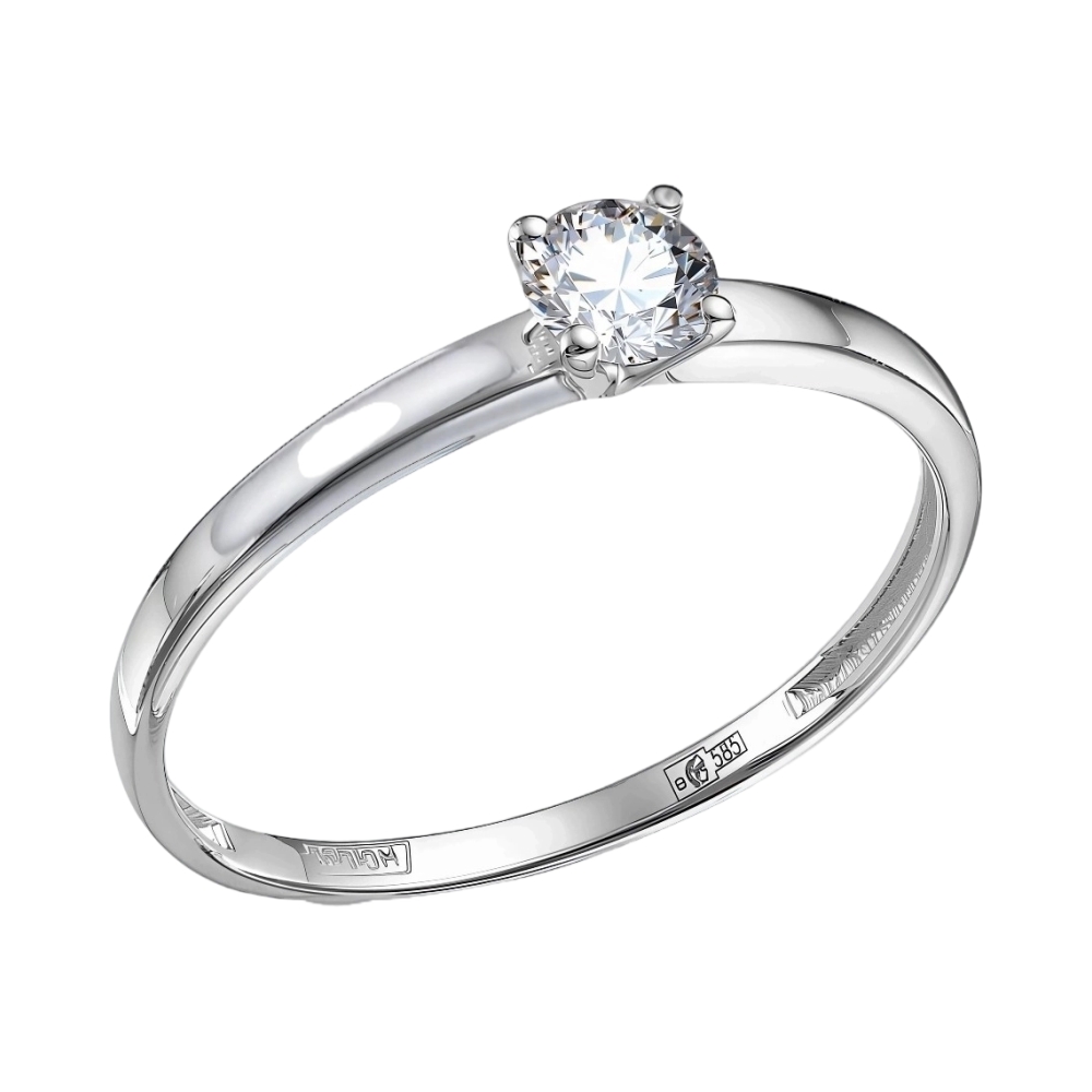 Ювелирное изделие - Кольцо помолвочное из белого золота с бриллиантом в магазине Best-Gold 028482