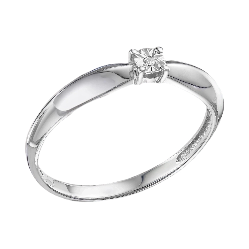 Ювелирное изделие - Кольцо в серебре с бриллиантом в магазине Best-Gold 127562