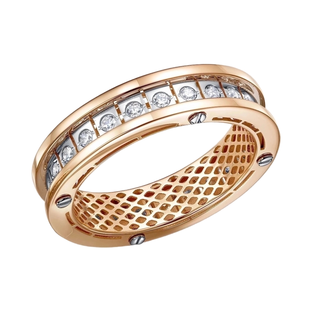 Ювелирное изделие - Кольцо  из красного золота с фианитами в магазине Best-Gold 156869