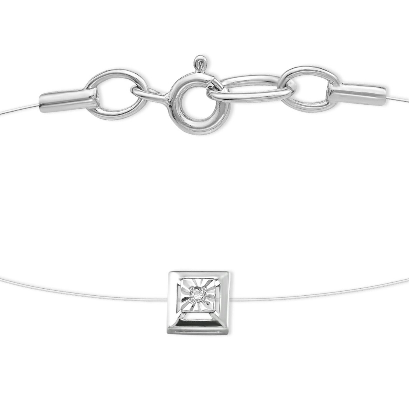 Ювелирное изделие - Колье из серебра с бриллиантом в магазине Best-Gold 153547