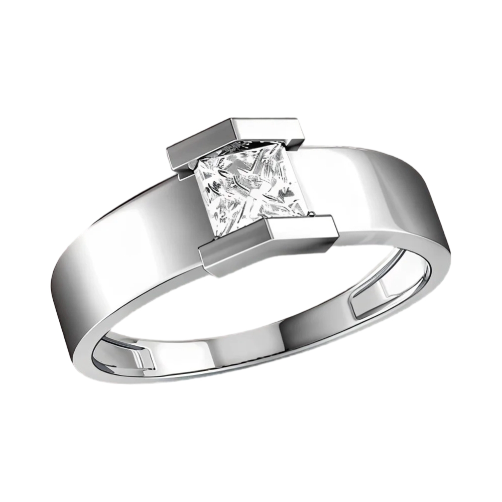 Ювелирное изделие - Кольцо помолвочное из белого золота с фианитами в магазине Best-Gold 124805