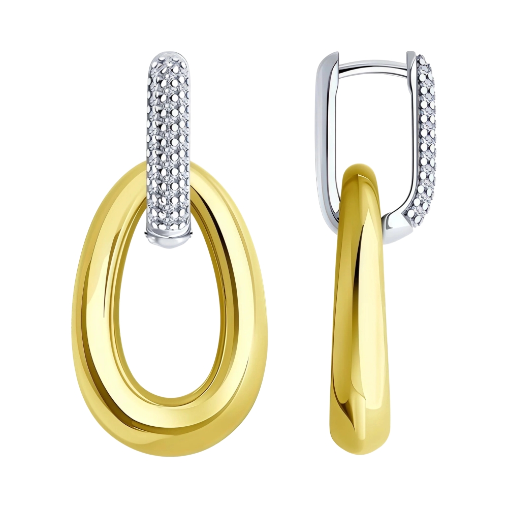 Ювелирное изделие - Серьги из серебра с фианитами в магазине Best-Gold 152739