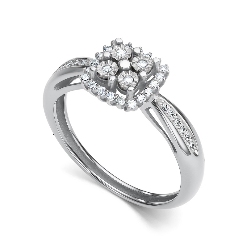 Ювелирное изделие - Кольцо  из белого золота с бриллиантами в магазине Best-Gold 154360