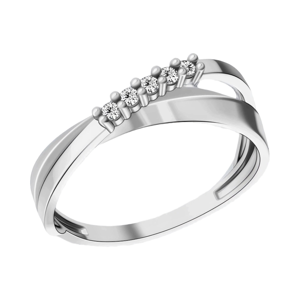 Ювелирное изделие - Кольцо из белого золота с фианитами в магазине Best-Gold 155981