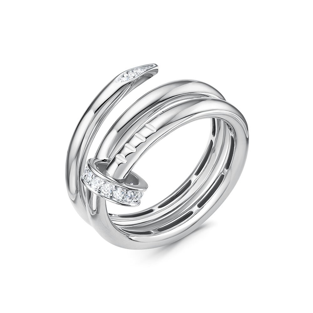 Кольцо из серебра с фианитами