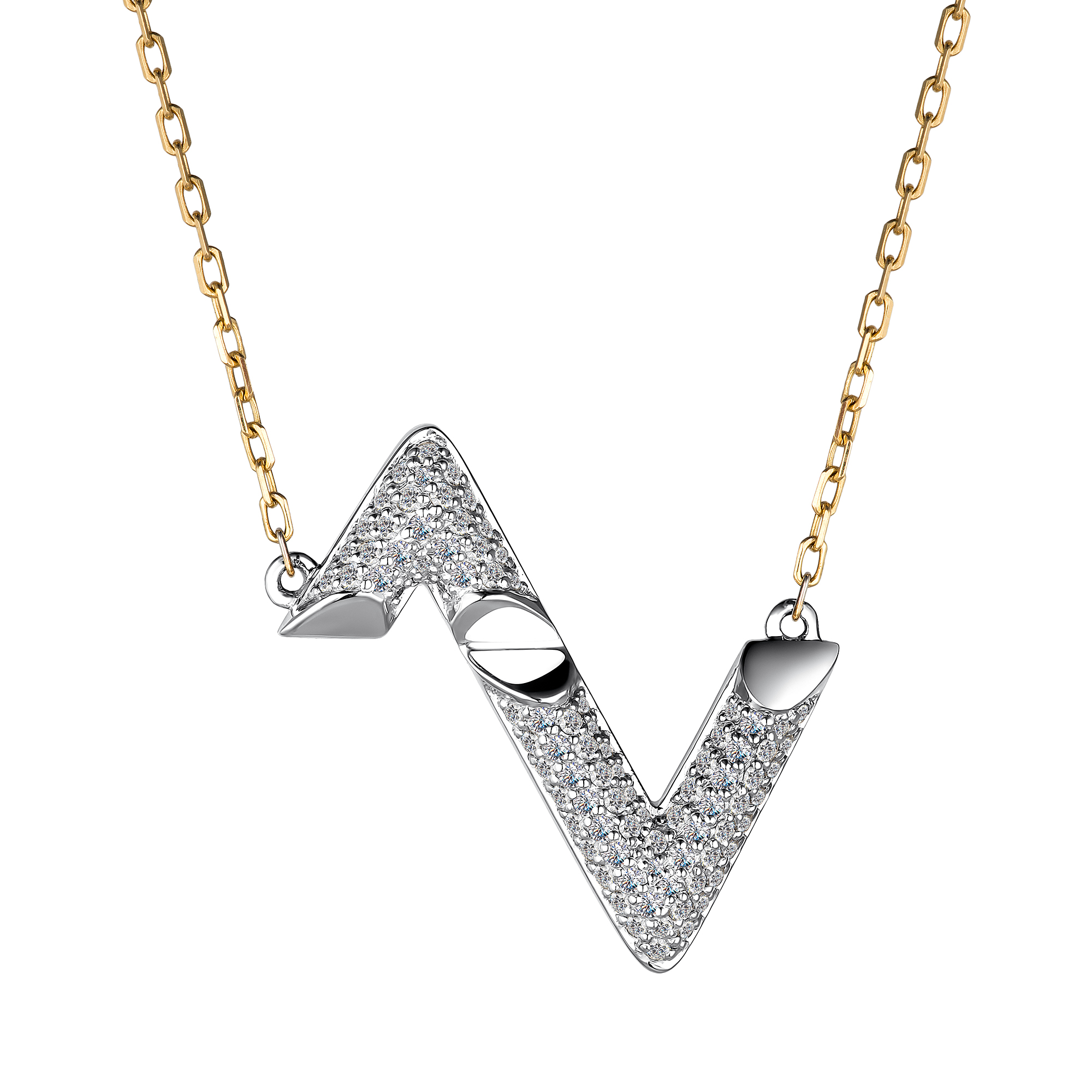 Ювелирное изделие - Колье из комбинированного золота с бриллиантами в магазине Best-Gold 077737